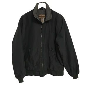 L. L. Bean green zip up fleece puffer coat M